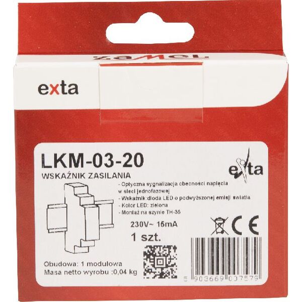 Zamel Wskaźnik zasilania 230V LED zielona LKM-03-20 (EXT10000045) 3405242 5903669007579