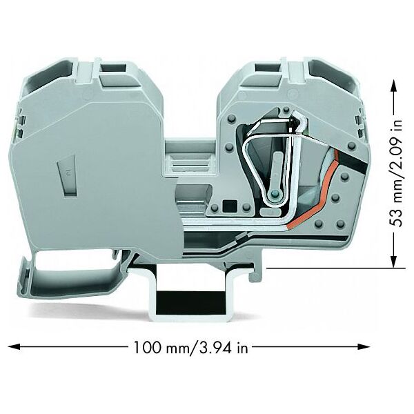 Wago Złączka szynowa 2-przewodowa 35mm2 szara (285-635) 3405851 4045454218713