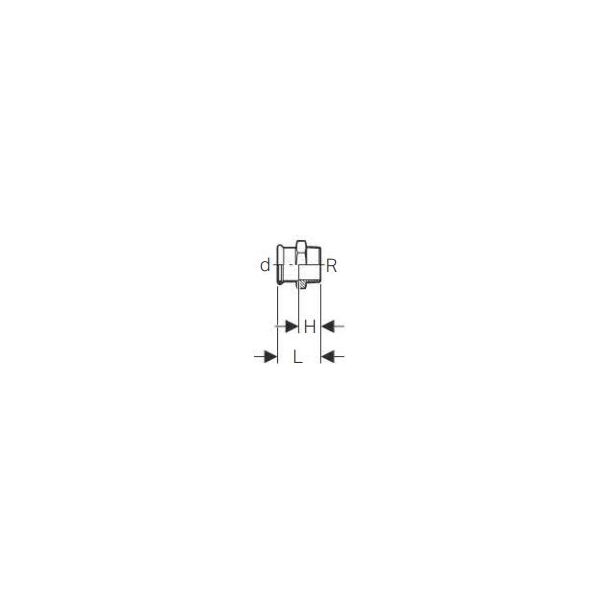 Geberit Złączka przejściowa Mapress Kupfer Gas GZ 15mm x 1/2" (34666) 3409122 4024723346661