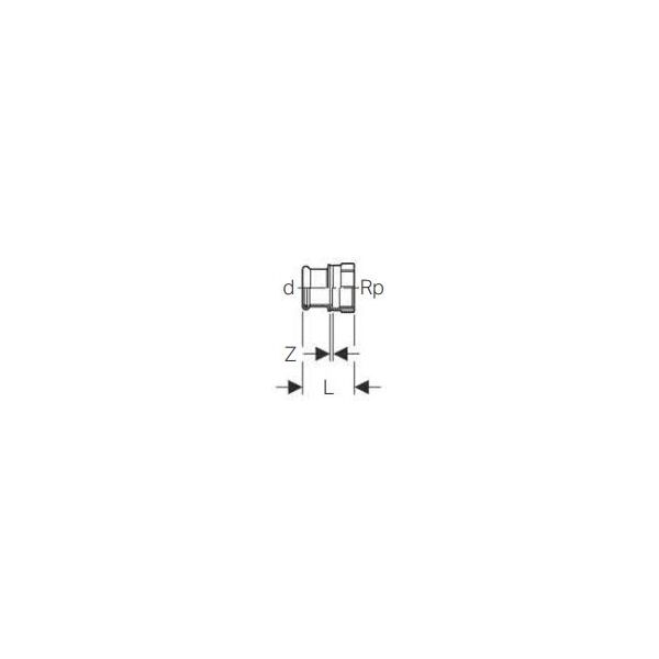 Geberit Złączka przejściowa Mapress Kupfer Gas GW 22mm x 1" (34688) 3409530 4024723346883