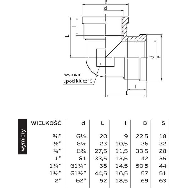 Perfexim Kolano mosiężne GW 2" (07-010-0500-000) 3411548 5901880000379