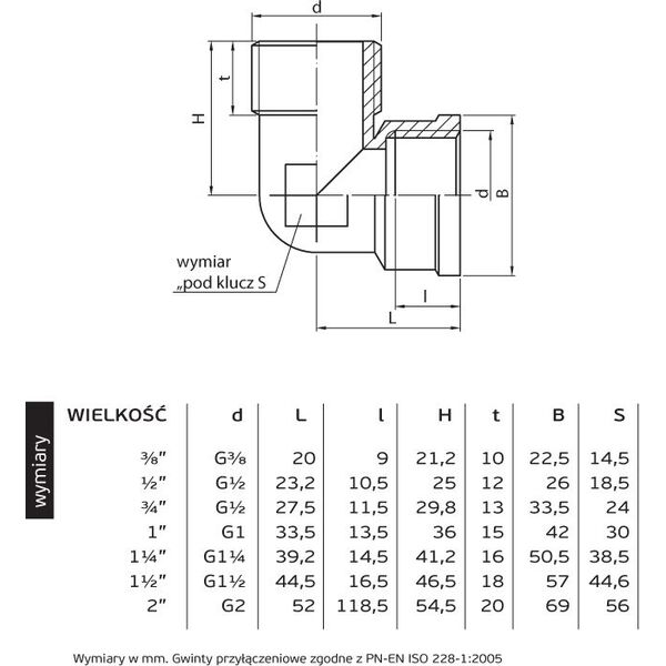 Perfexim Kolanko mosiądz WZ 3/4" PHA-311 G3/4 WZ PN16 (07-011-0200-000) 3411549 5901880000577