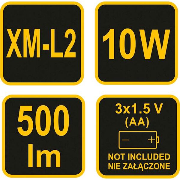 Latarka Vorel Latarka 10W XP-L2 CREE 155x65mm (88560) 3417425 5906083013393