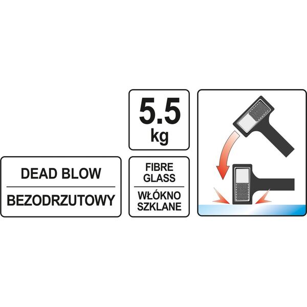 Yato Młotek bezodrzutowy rączka z tworzywa sztucznego  (YT-46273) 3418850 5906083028021