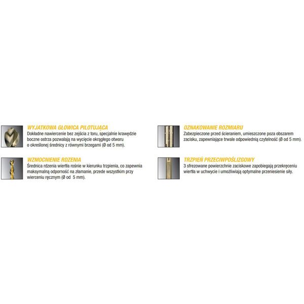 Wiertło Dewalt kobaltowe walcowe 7,5mm 10szt. (DT4937) 3423913 5035048534878