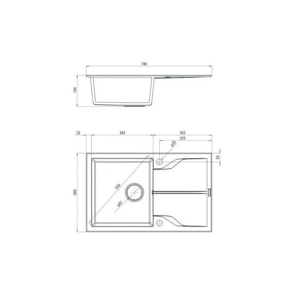 Zlewozmywak Deante Zlewozmywak Andante Flush - 78 x 49 cm (ZQN G11F) 4179668 5908212067451