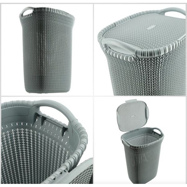 Kosz na pranie Curver Knit 57L błękitny (228411                         ) 4189417 3253923676037