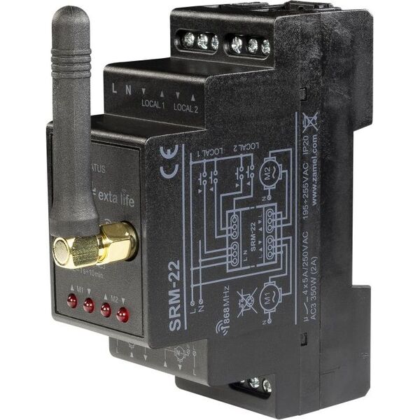Zamel Radiowy sterownik rolet modułowy podwójny 230V SRM-22 (EXL10000023) 4202736 5903669225300