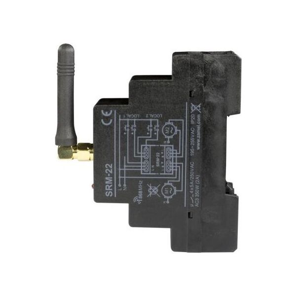 Zamel Radiowy sterownik rolet modułowy podwójny 230V SRM-22 (EXL10000023) 4202736 5903669225300