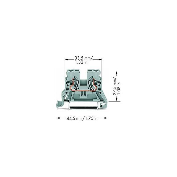 Wago Złączka szynowa 2-przewodowa 2,5mm2 szara (870-901) 4576412 4044918478250