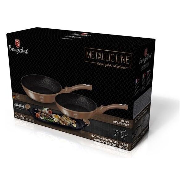 Patelnia Berlinger Haus grillowa Metallic Line Rose Gold Edition 26cm 3szt. 4616841 5999056784826