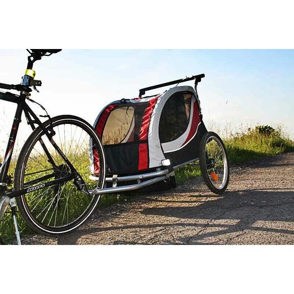 Guto Przyczepka rowerowa Guto Deluxe 2w1 red/light gray 4628308 590987651116