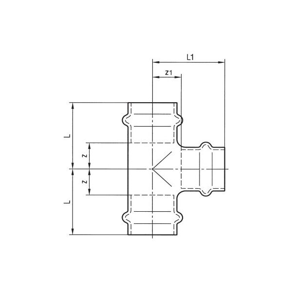 Conex Trójnik miedziany serii B Press 15mm (P513001515015) 4661742 4011862770204