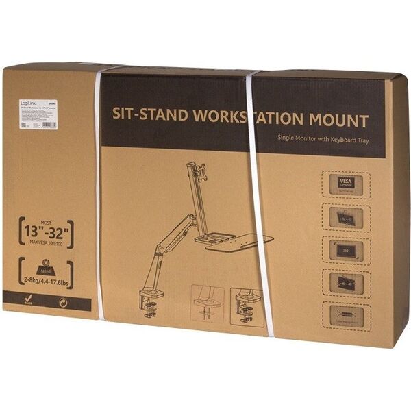 LogiLink Uchwyt biurkowy na monitor 13" - 32" (BP0040) 4836122 4052792046458