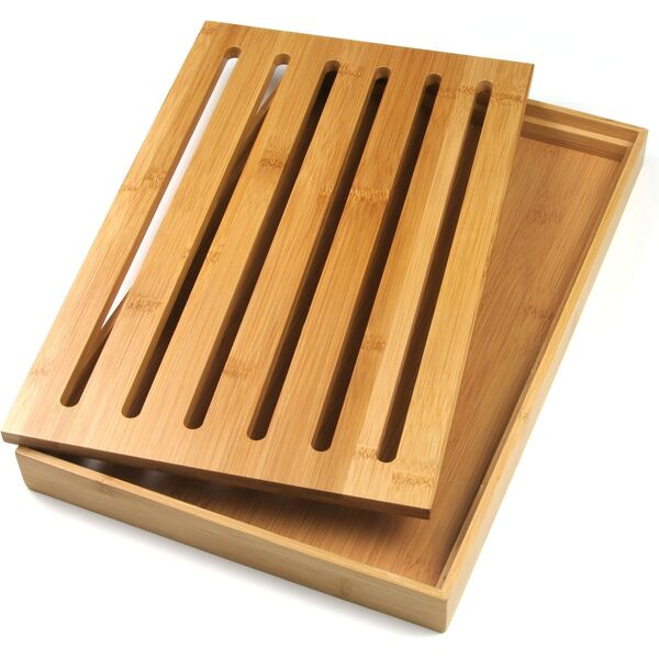 Deska do krojenia KingHoff z tacą na okruszki bambusowa 38x23.5cm 4907818 5908287212176