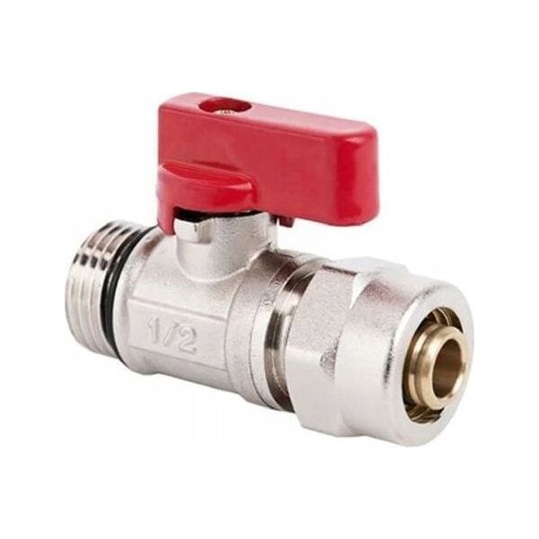 Arco Zawór kulowy MINI 1/2" GZ czerwony ze złšczkš do rur wielowarstwowych 16x2 [40/80] 5014274 8428519073506
