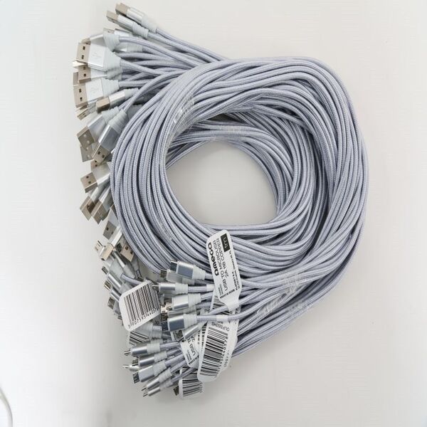 Kabel USB Omega USB-A - 1 m Srebrny (OUFBB3MS) 5015680 5907595440578