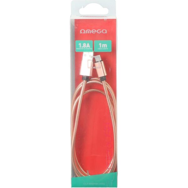 Kabel USB Omega USB-A - microUSB 1 m Złoty (OUFBB6MBOXRG) 5015707 5907595442077