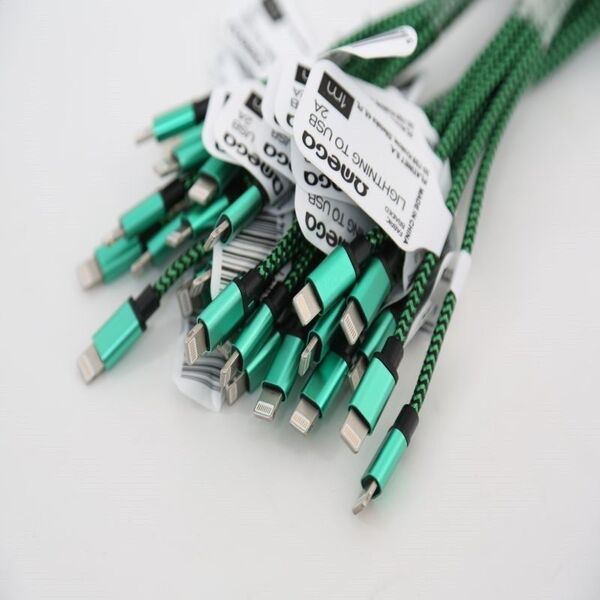 Kabel USB Omega USB-A - 1 m Zielony (OUFBBLG) 5015717 5907595440394