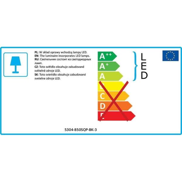 Lampa wisząca Italux Giacinto 5304-850SQP-BK-3 5630980 5900644438939
