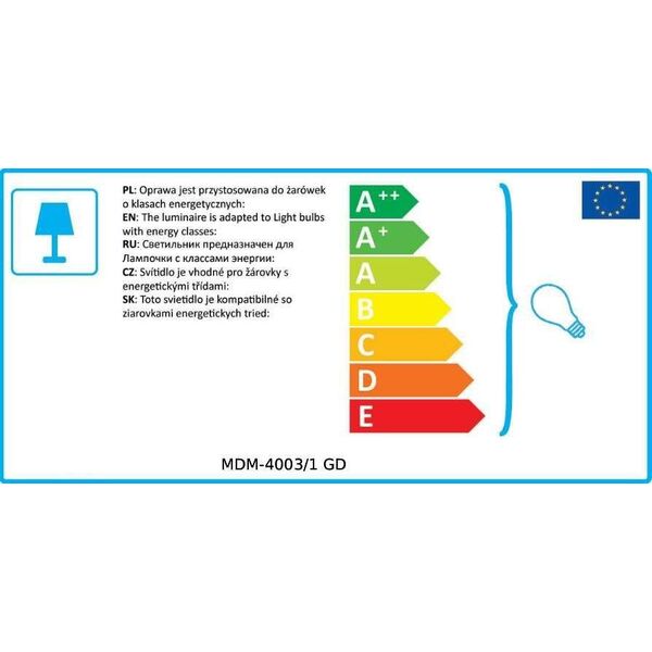 Lampa wisząca Italux Sally MDM-4003/1 GD 5631482 5902854530007