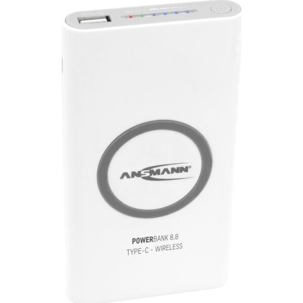 Powerbank Ansmann 8.8 Type C Wireless 8000mAh Biały 5640913 4013674133918