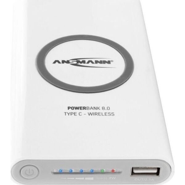 Powerbank Ansmann 8.8 Type C Wireless 8000mAh Biały 5640913 4013674133918