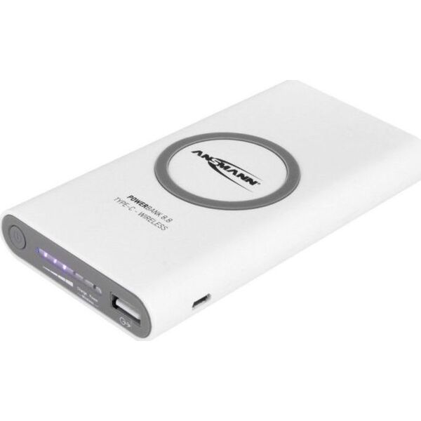 Powerbank Ansmann 8.8 Type C Wireless 8000mAh Biały 5640913 4013674133918