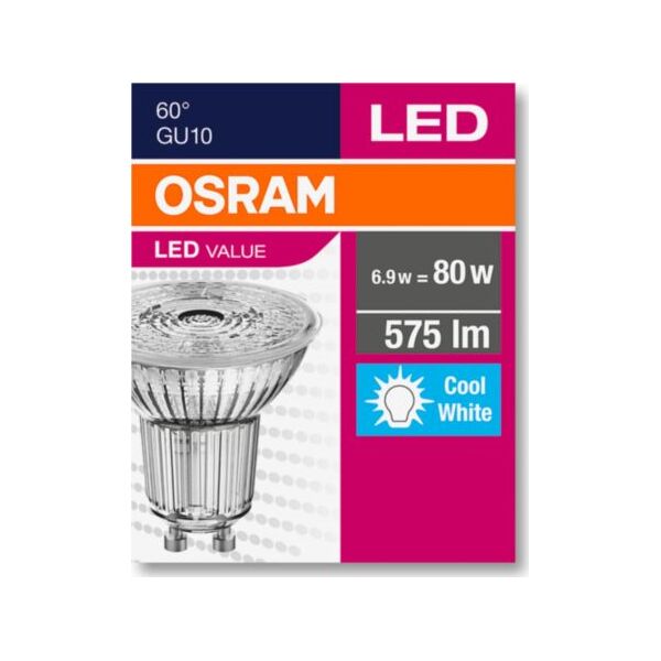 Ledvance Żarówka LED 6,9W VALUE PAR16 80 60° 6,9W/840 GU10 575lm 5774648 4058075096783