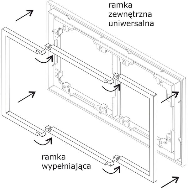 Karlik Ramka wypełniająca poczwórna serii Deco grafitowy mat (28DRW-4) 5774862 5901832009979
