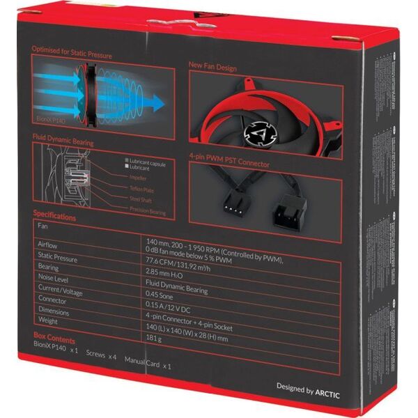 Wentylator Arctic BioniX P140 Czerwony (ACFAN00127A) 5779265 872767009462