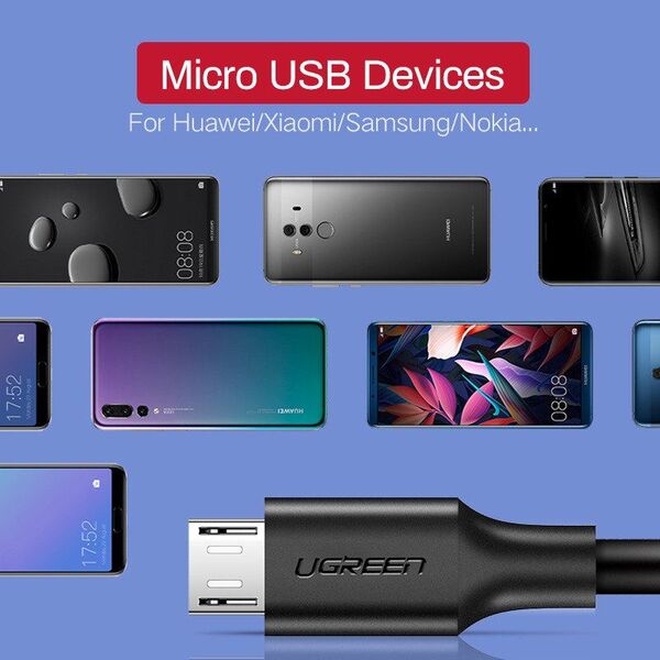 Kabel USB Ugreen USB-A - microUSB 1.5 m Biały (60142) 5857642 6957303861422