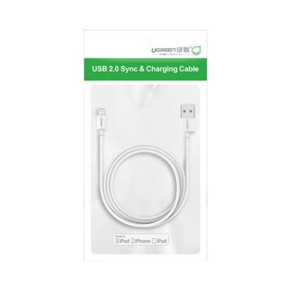 Kabel USB Ugreen USB-A - Lightning 1 m Biały (20728) 5857674 6957303827282