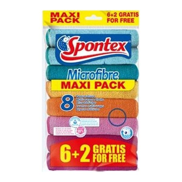 Spontex Ścierka Microfibre 6+2szt 19700052 5956146 3384127000523