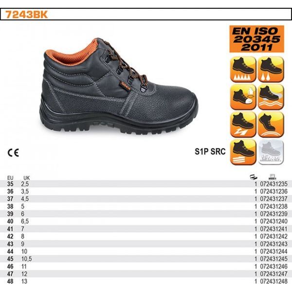 Beta Tools Trzewiki Robocze Skórzane S1P 45 (BT-7243BK/45) 6067336 8014230875392
