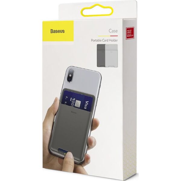 Baseus Samoprzylepne Etui Na Kartę Karty Dokumenty Do Telefonu Szary (ackd-b0g) 6204106 6953156296282