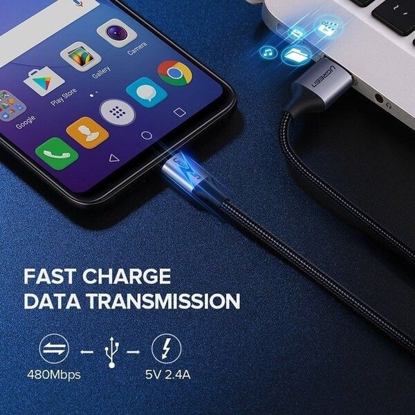 Kabel USB Ugreen USB-A - microUSB 2 m Szary (60148) 6213782 6957303861484