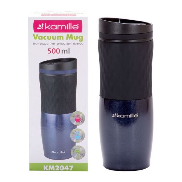 Kamille Kubek termiczny KM-2047 500ml granatowy 6217550 5903148923499
