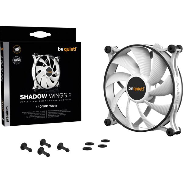 Wentylator be quiet! Shadow Wings 2 140mm PWM Biały (BL091) 6287273 4260052187357