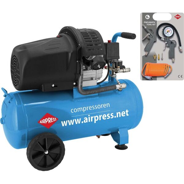 Sprężarka Airpress HL 425-50 (+ zestaw akcesoriów) 8bar 50L (36888) 6299205 8712418382297