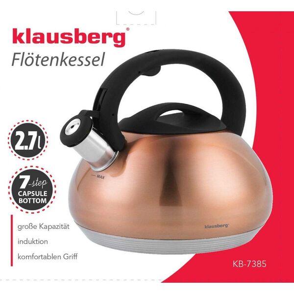 Klausberg CZAJNIK Z GWIZDKIEM KLAUSBERG 2,7L KB-7385 COPPER 6310893 5902666613851