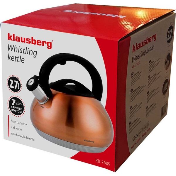 Klausberg CZAJNIK Z GWIZDKIEM KLAUSBERG 2,7L KB-7385 COPPER 6310893 5902666613851