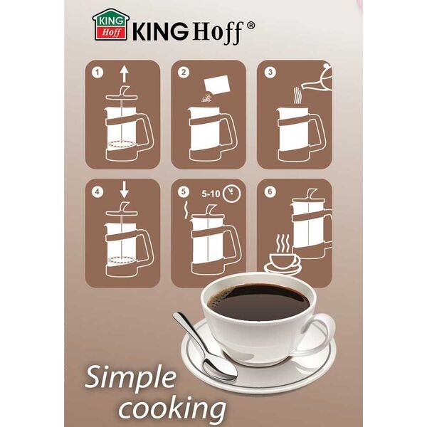 KingHoff KINGHOFF ZAPARZACZ DO KAWY/HERBATY Z DOCISKIEM 350m KH-1397 6311850 5908287213975