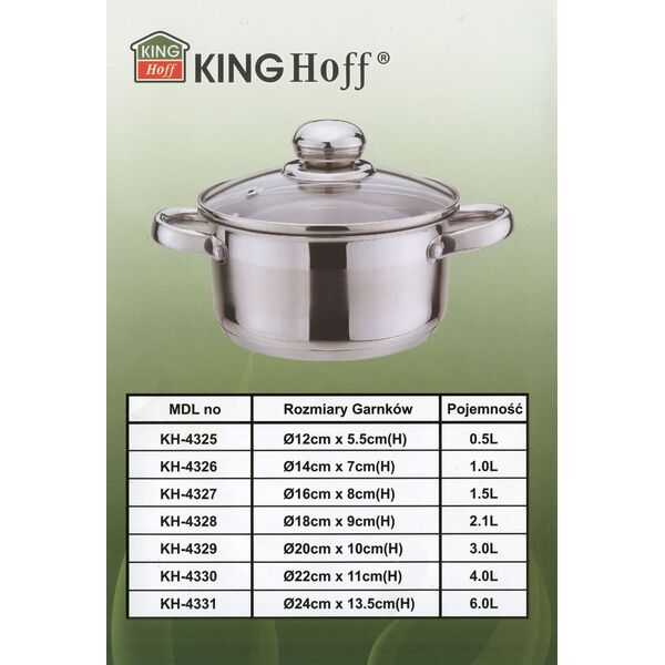 KingHoff GARNEK 2L 18CM KINGHOFF [KH-4328] 6312740 5908287243286