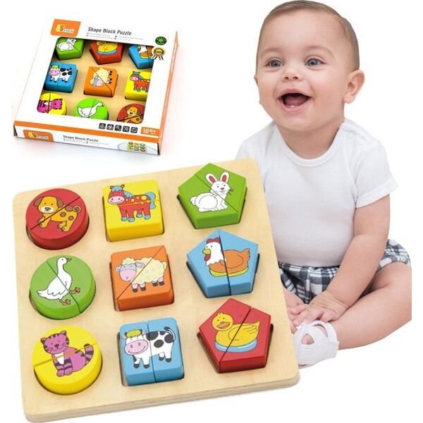 Viga Puzzle Edukacyjne Drewniane Viga Zwierzęta 6315413 6934510595852