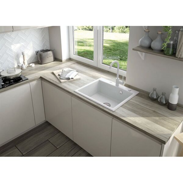 Zlewozmywak Deante Zlewozmywak ANDANTE ALABASTER GRANIT + SPACE SAVER 6336543 5908212073728