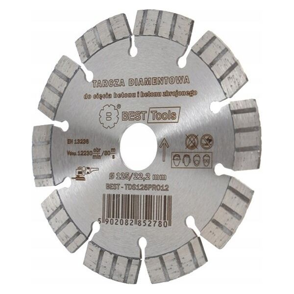 Best-Tools TARCZA DIAMENTOWA 125x22,2mm SEGMENTOWA STANDARD TIGER BEST - TDS125PRO12 6411224 5902082852780