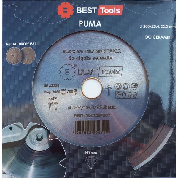 Best-Tools TARCZA DIAMENTOWA 200x25,4/22,2mm CIĄGŁA STANDARD PUMA BEST - TDC200PRO7 6411227 5902082852759