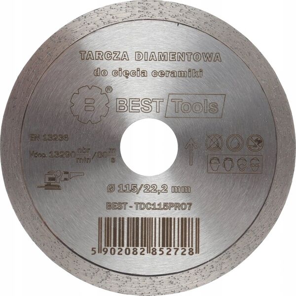 Best-Tools TARCZA DIAMENTOWA 115x22,2mm CIĄGŁA STANDARD PUMA BEST - TDC115PRO7 6411230 5902082852728