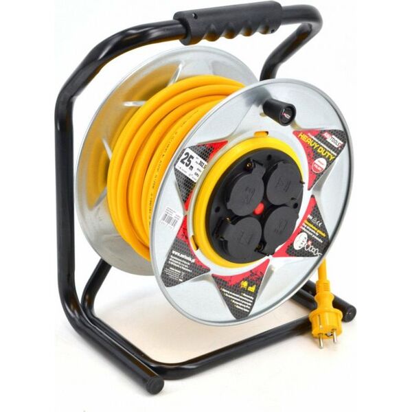 AWTools przedłóżacz bęben metalowy żółty Heavy duty 40m 3x2,5 mm 16A, 3680W, IP44 (AW70264) 6416261 5903041037583